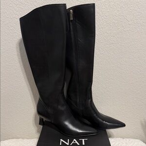 Naturalizer Black Genuine Leather Deesha Boots Size 9- NEW